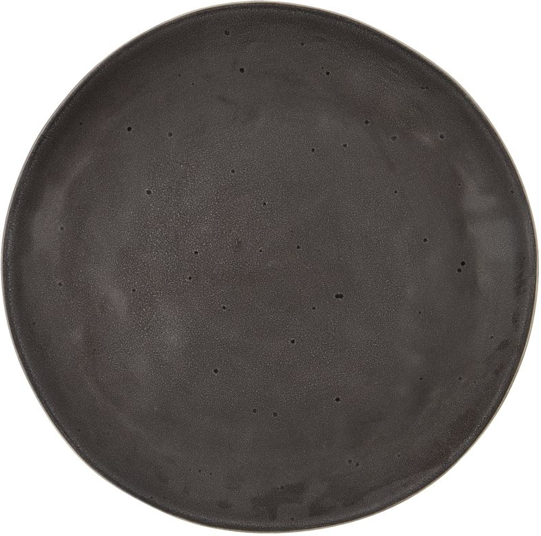Middagstallerken House Doctor Rustic Stentøj Mørkegrå Med Tone- -tone Prikker ø27 Cm