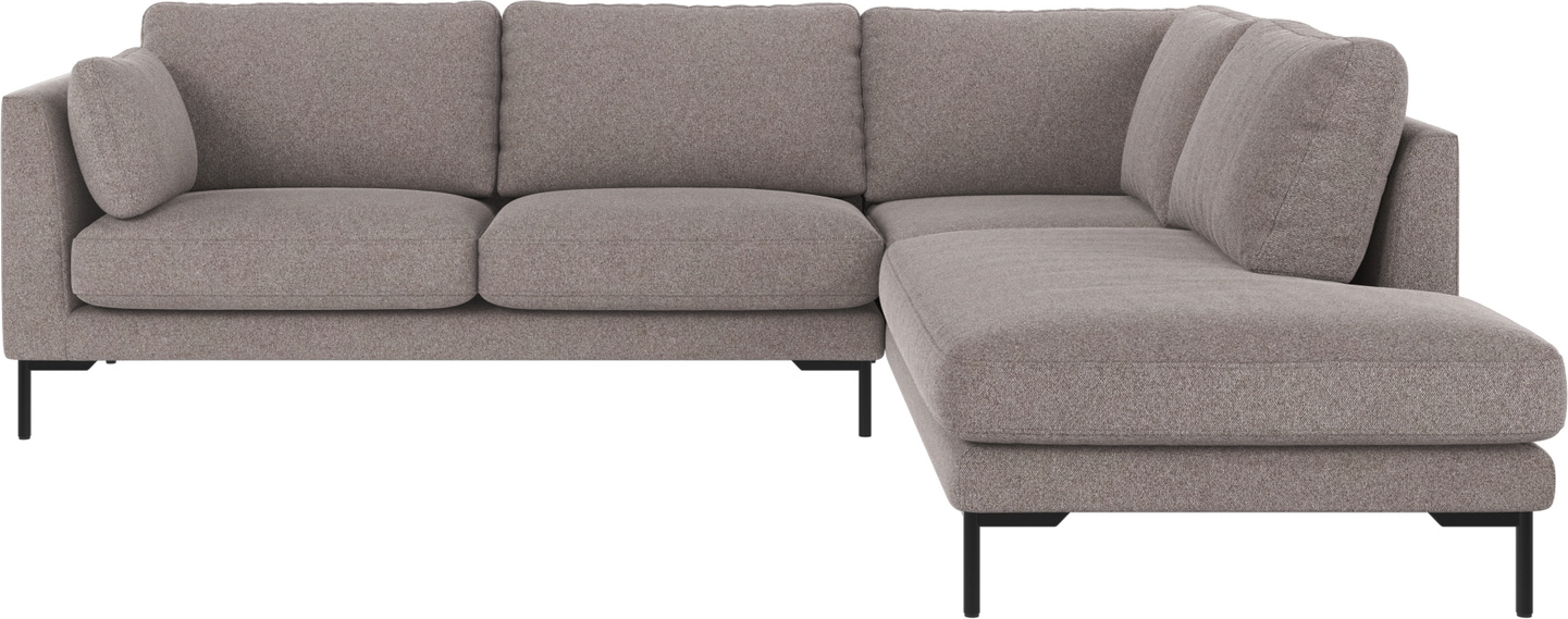 Moderne Højrevendt Hjørnesofa Rowico Corwin Brenda   Grå-beige Polyester H83ã B266ã D226 Cm