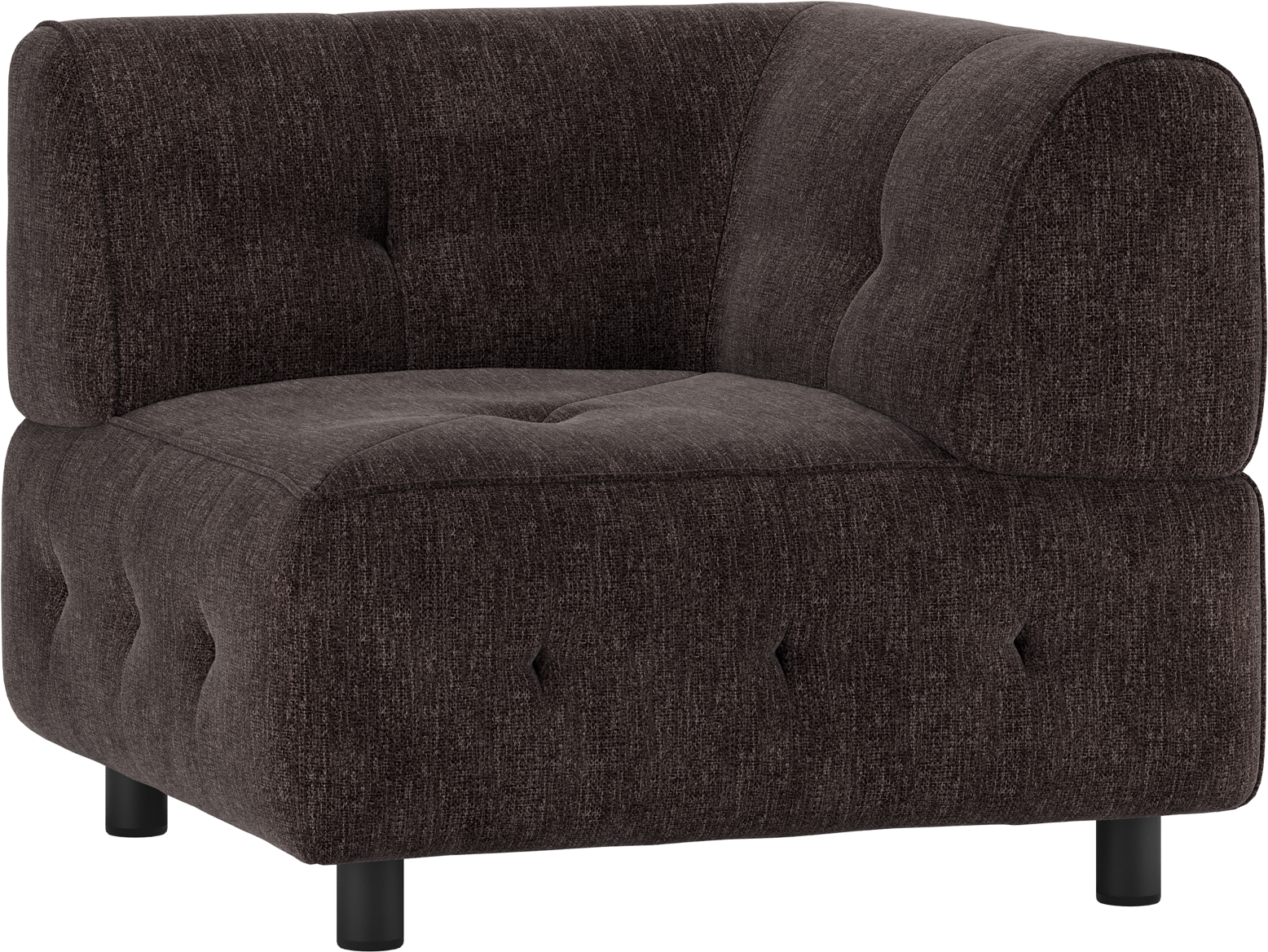Modulær Hjørneelement Sofa Woood Louis   Kaffefarvet Fladvævet Polyester
