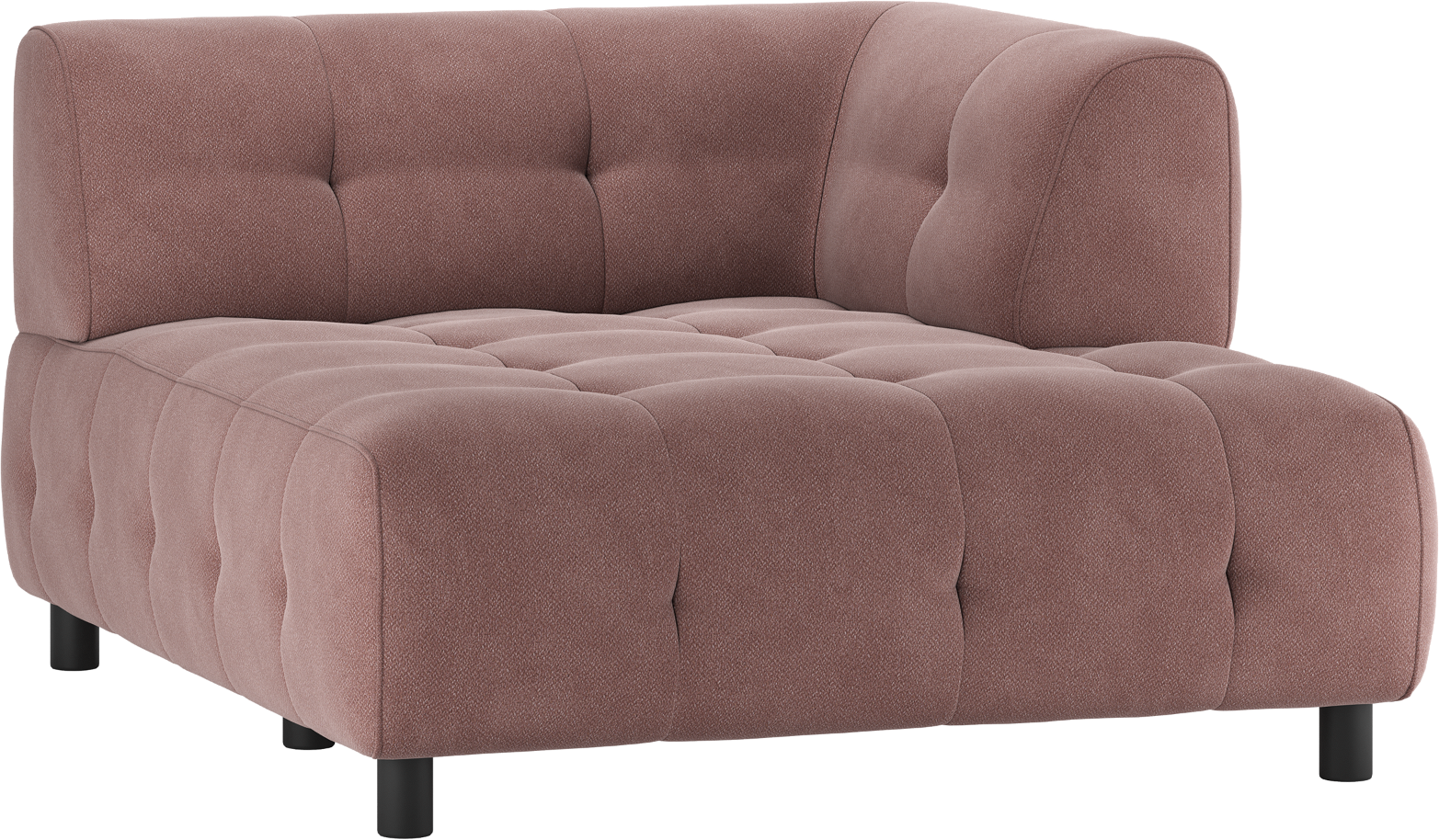 Modulær Sofa     Chaiselong Med Højre Arm Woood Louis Lyserød Vævet Polyester