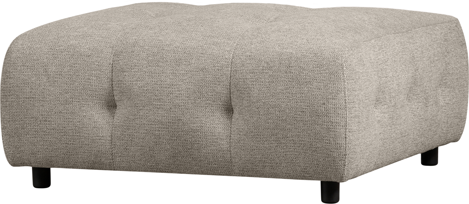 Modulær Sofa Skammel Woood Louis Ottoman Puf Lysegrå Chenille 90x90x43 Cm