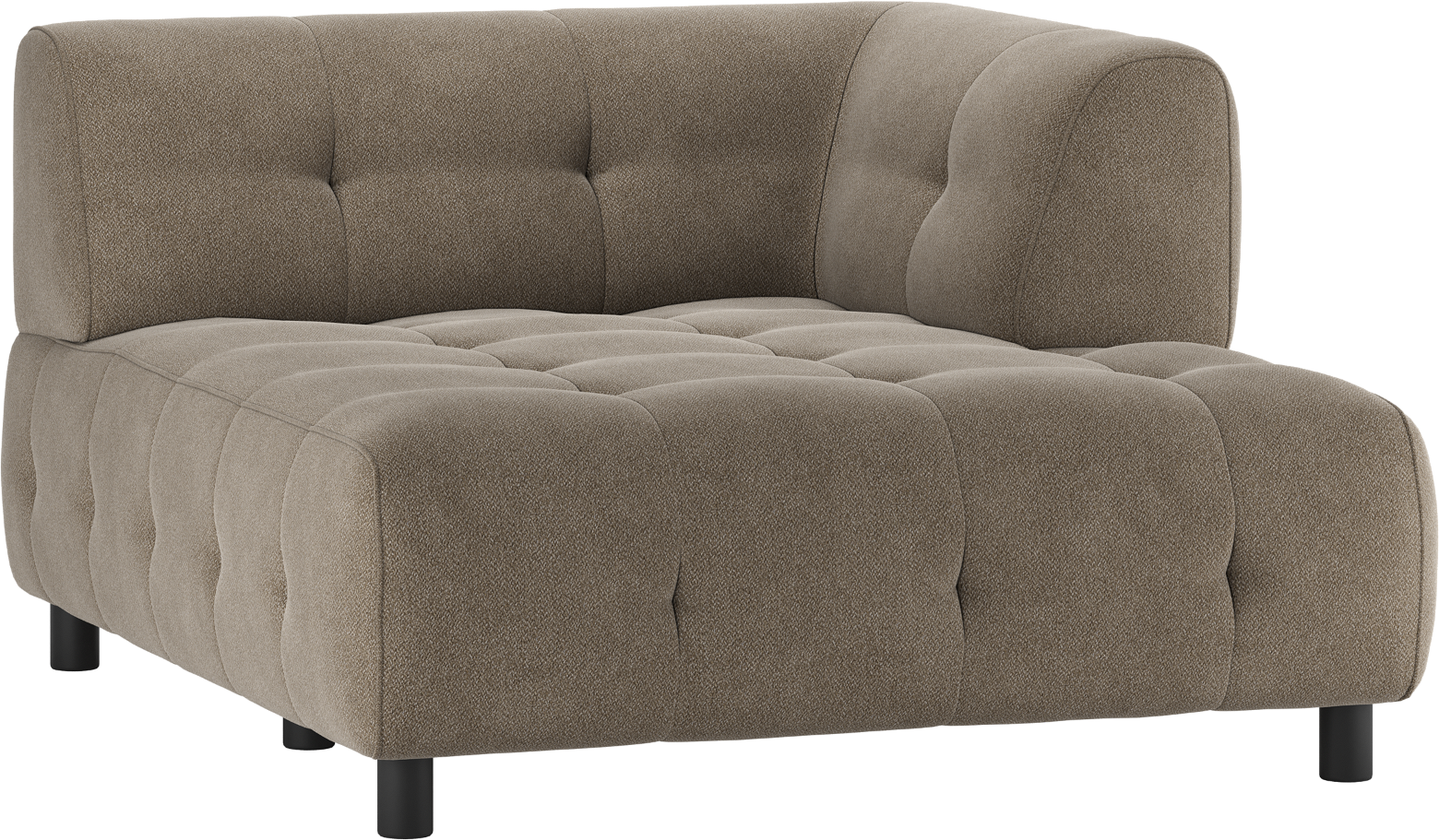 Modulær Sofa Woood Louis    -chaiselong Højre Lysegrøn Vævet Polyester H73ã B122ã L140