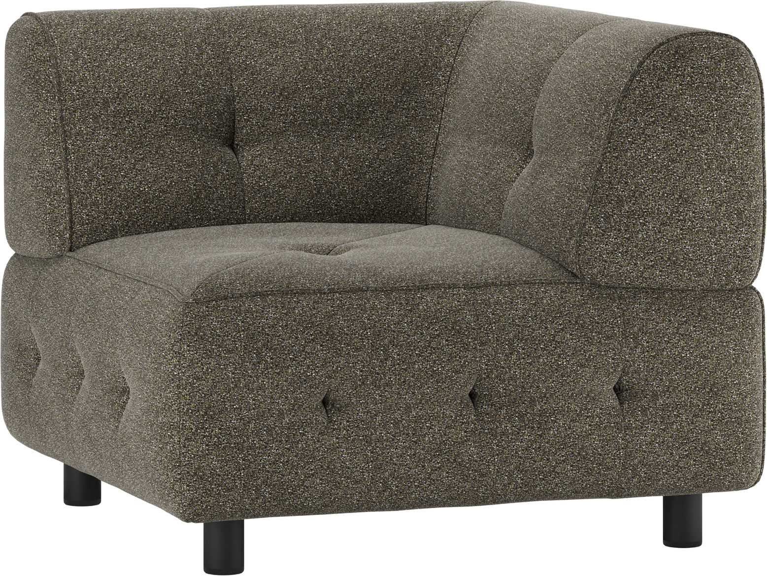 Modulært Hjørneelement Sofa Woood Louis i Grå Melange