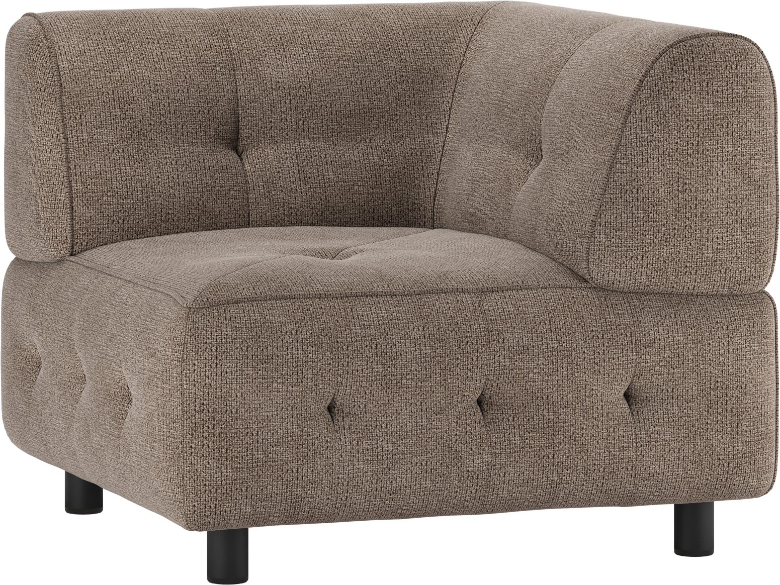 Modulært Hjørnemodul Sofa Woood Louis Kaffe Chenille Polyester H73xb90xl90 Cm