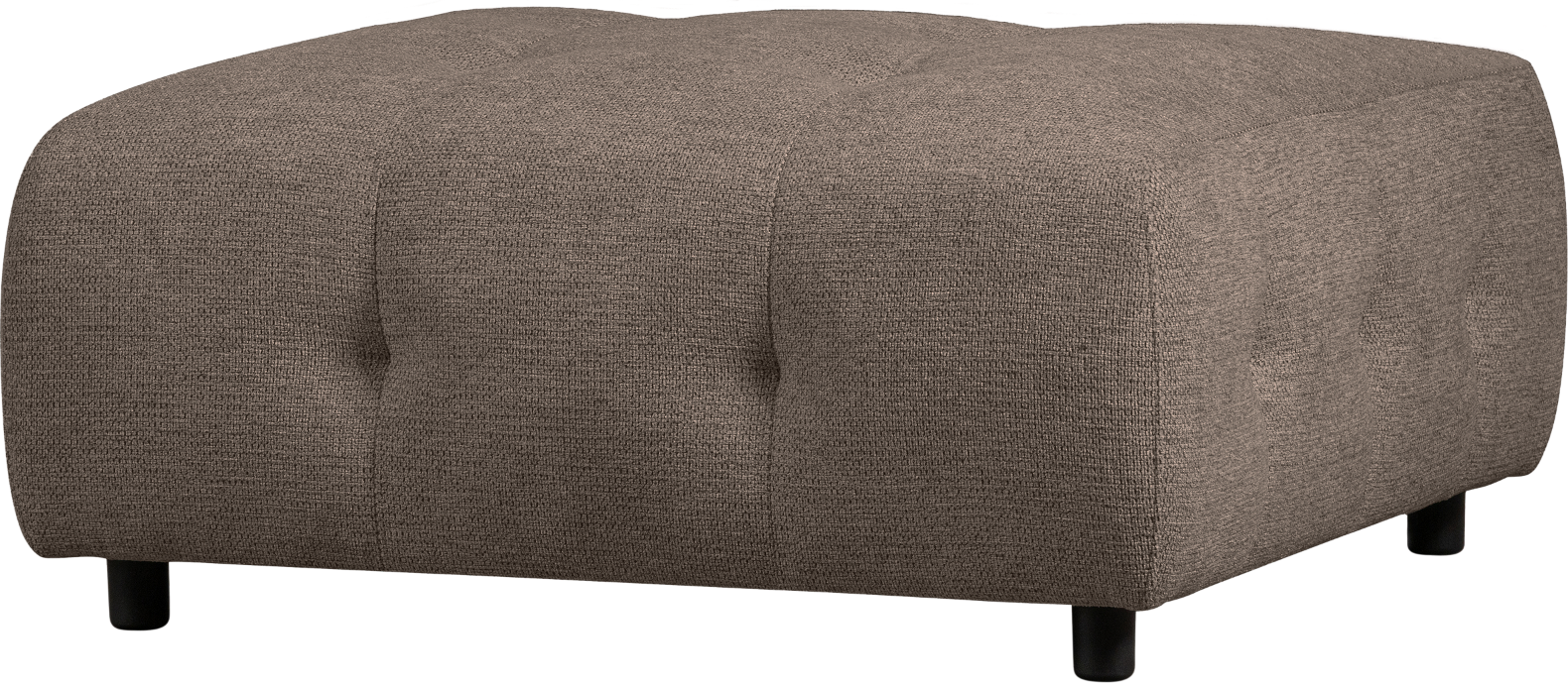 Modulskammel Woood Louis   Chenille Polyester  Kaffe  H43ã B90ã D90 Cm