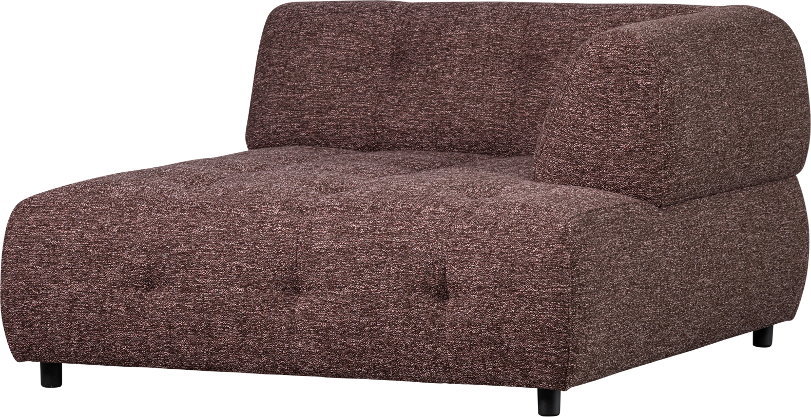 Modulsofa Woood Louis     Chaiselong Højre Grov Melange Lyserød 122x140x73 Cm