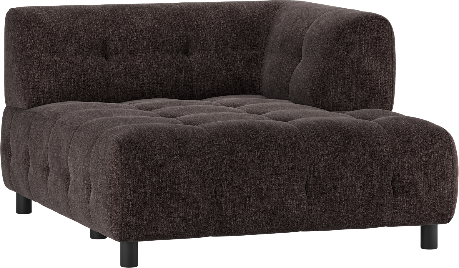Modulsofa Woood Louis     Chaiselong Højre Kaffefarvet Polyester