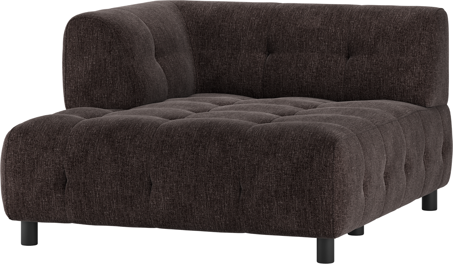 Modulsofa Woood Louis Chaiselong Venstre Kaffe Fladvævet Polyester H73 B122 D140 Cm