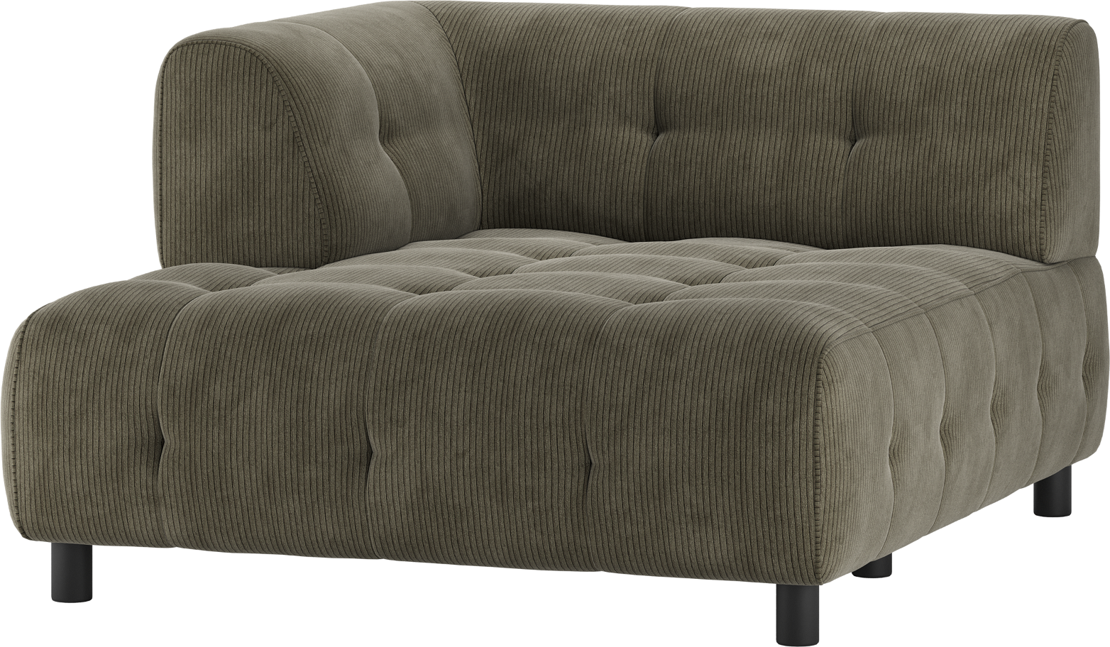 Modulsofa Woood Louis - Dybgrøn Chaiselong Venstre Arm