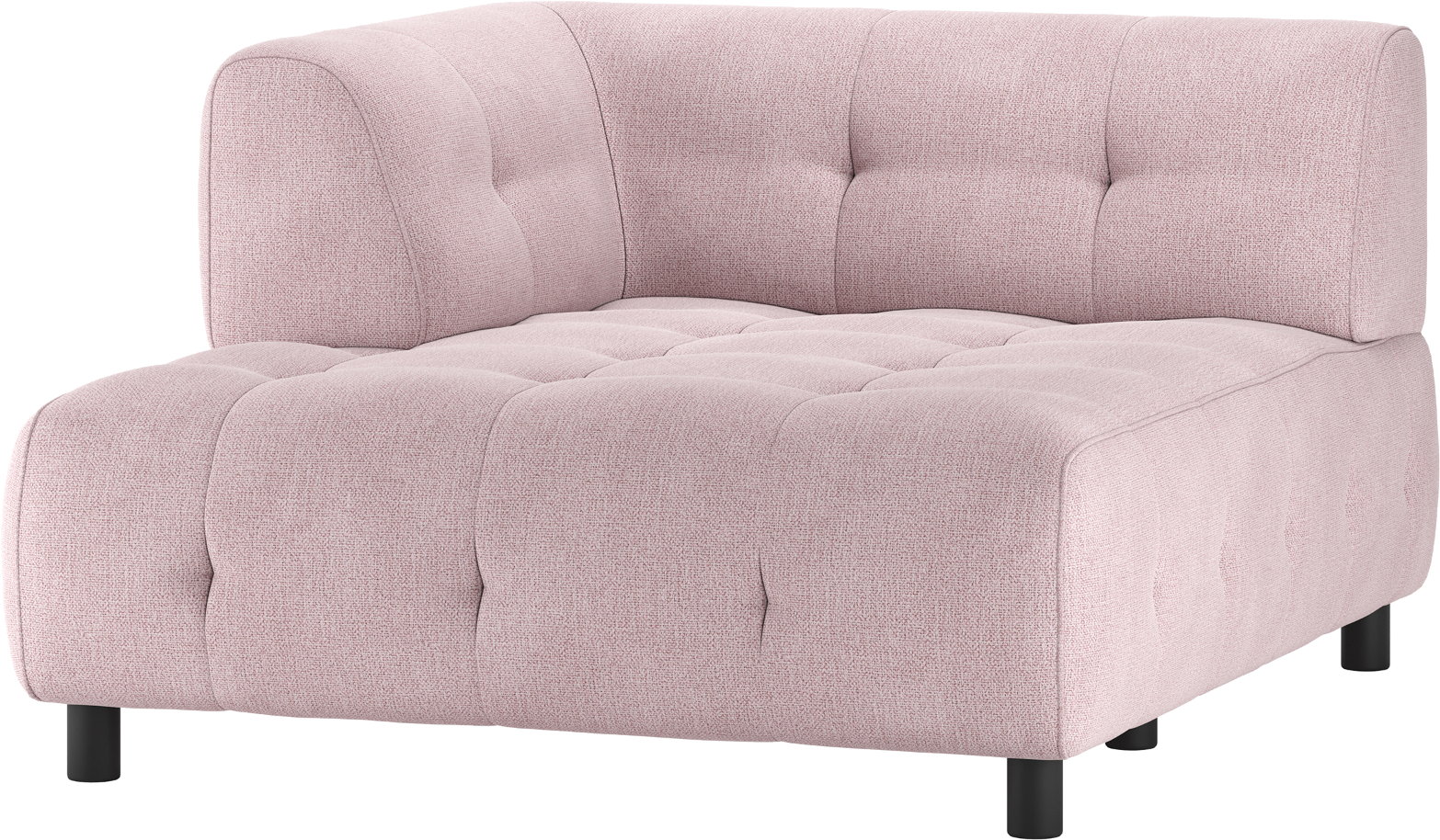 Modulsofa Woood Louis - Chaiselong Venstre, Lyserød Elegance