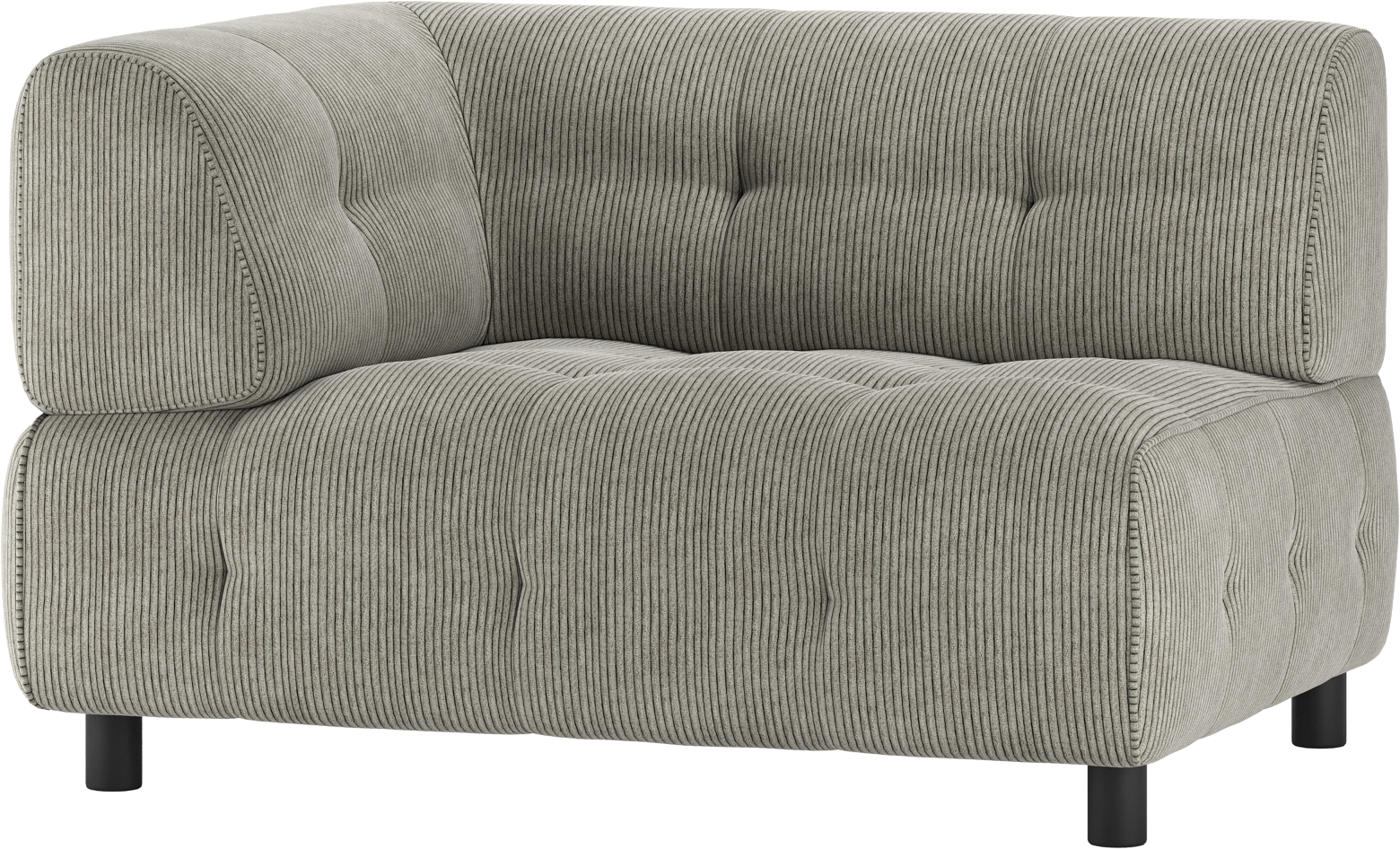 Modulsofa Woood Louis    -sæder Venstre Armlæn Lysegrøn Fløjl B122ã D90ã H73 Cm