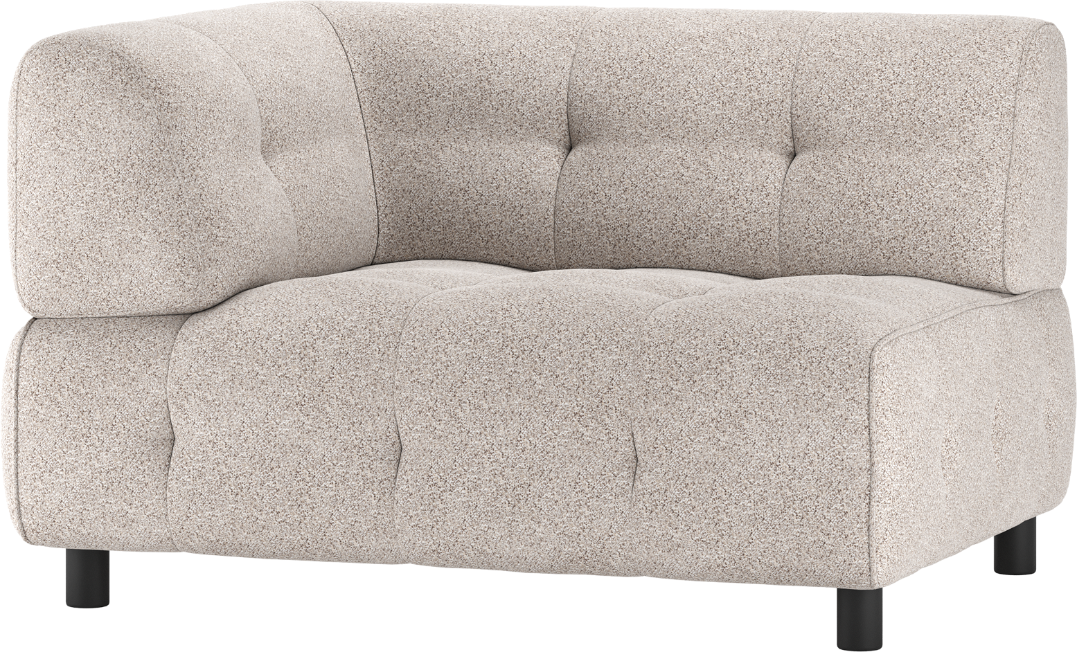 Modulsofa Woood Louis – Venstre Sæde i Lysegrå Polyester