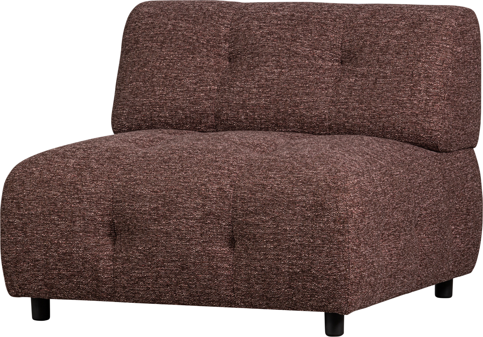 Modulsofa Woood Louis i Grov Melange Lyserød 90x90 Cm