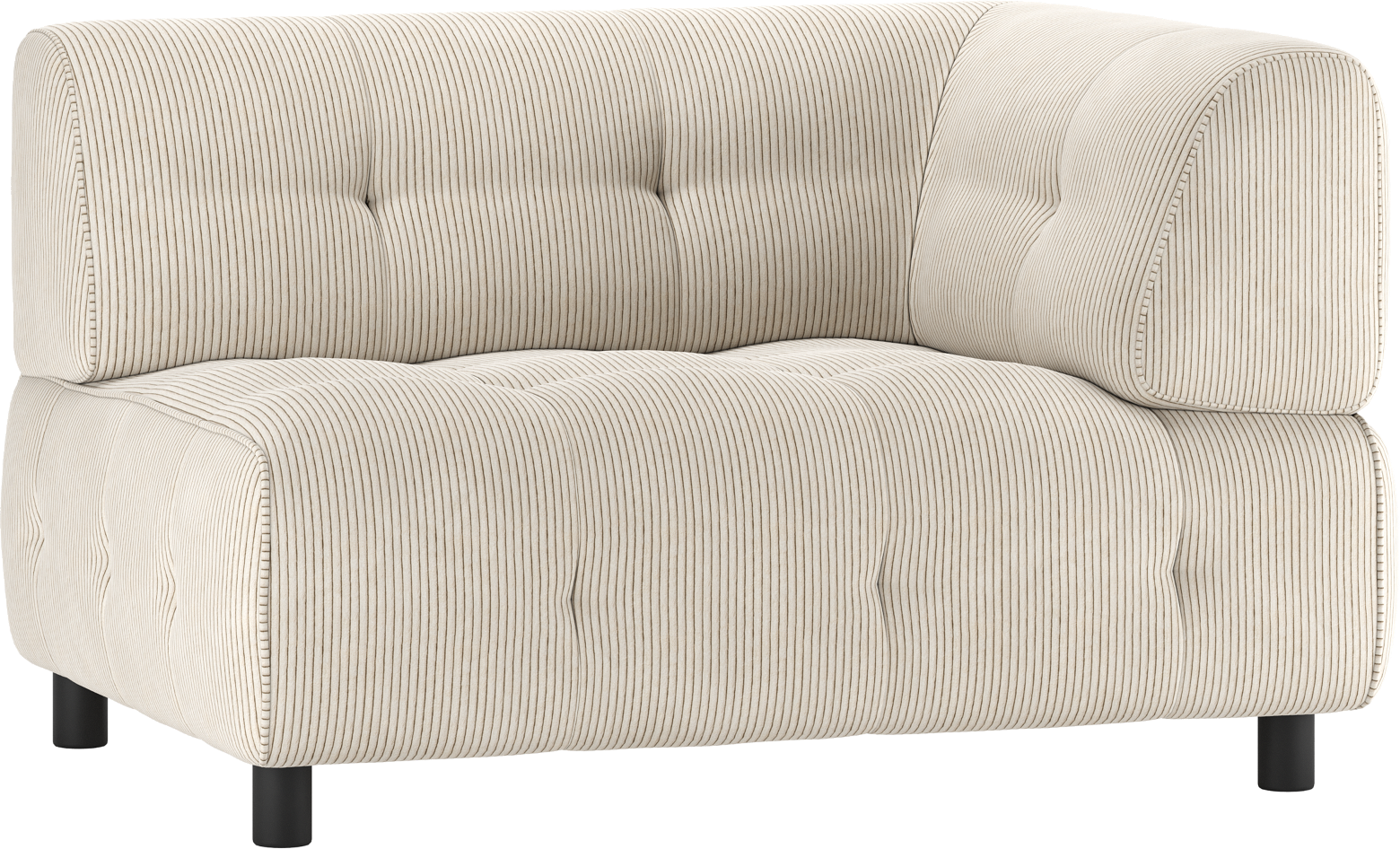 Modulsofa Woood Louis -sæders Højre Armlæn Fløjl Lysegrå 122ã 90ã 73 Cm