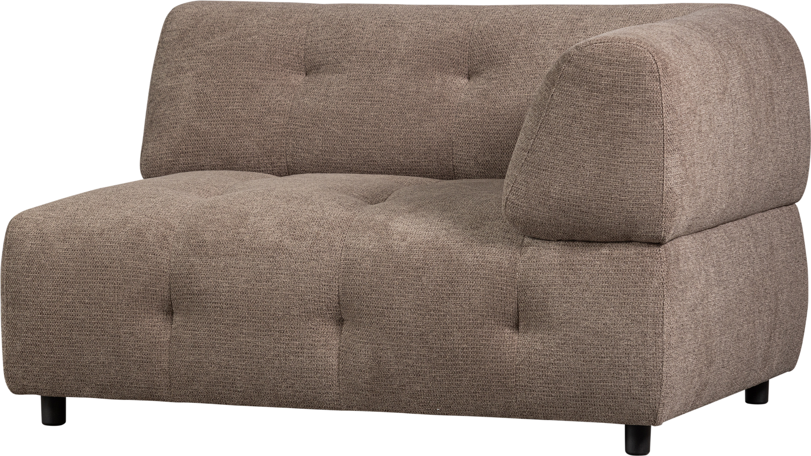 Modulsofa Woood Louis    -sæders Højre Armlæn Kaffe Chenille Polyester 73x122x90 Cm