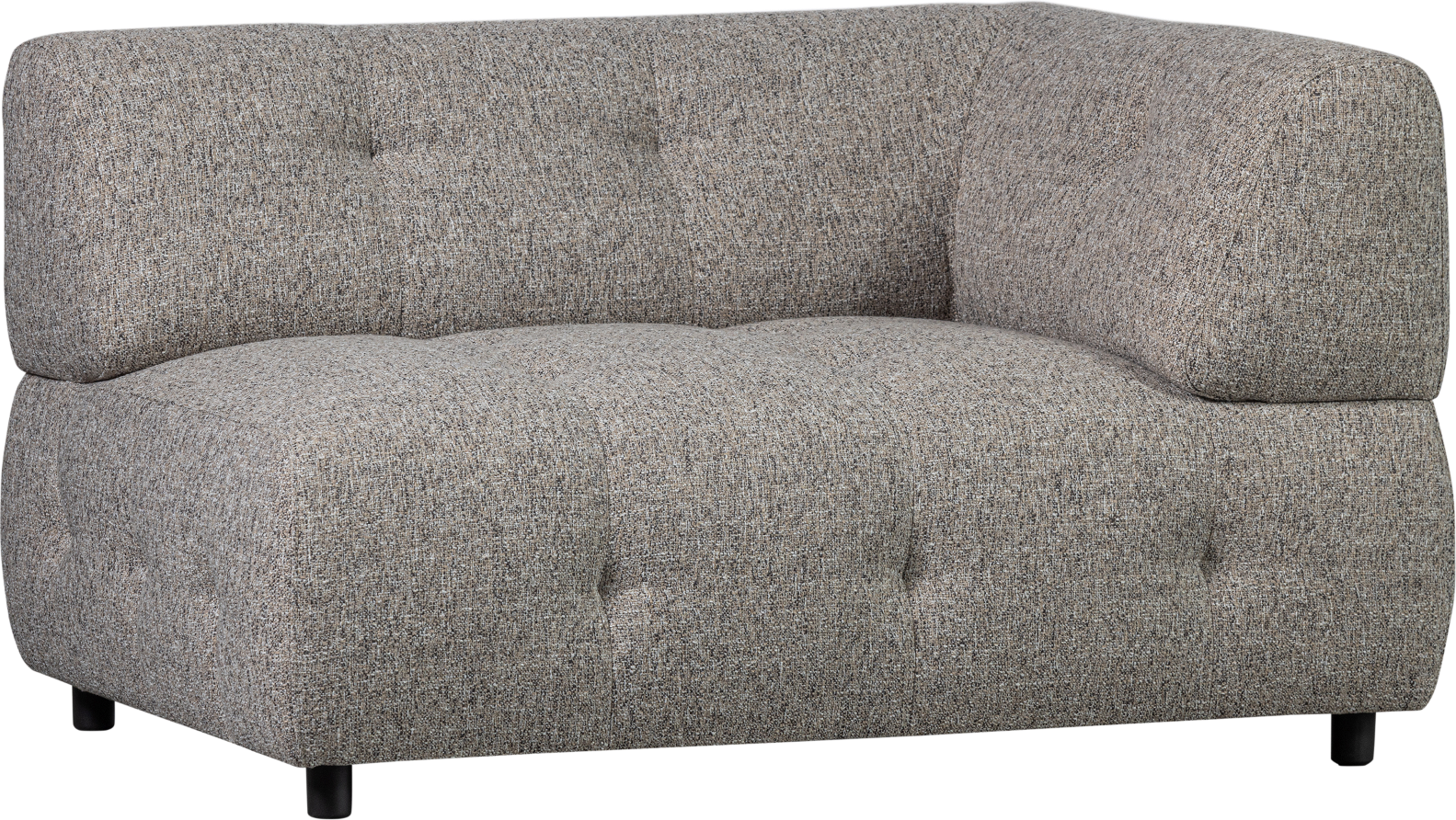 Modulsofa Woood Louis    -sæders Med Højre Arm   Grov Melange Polyester Kaffe