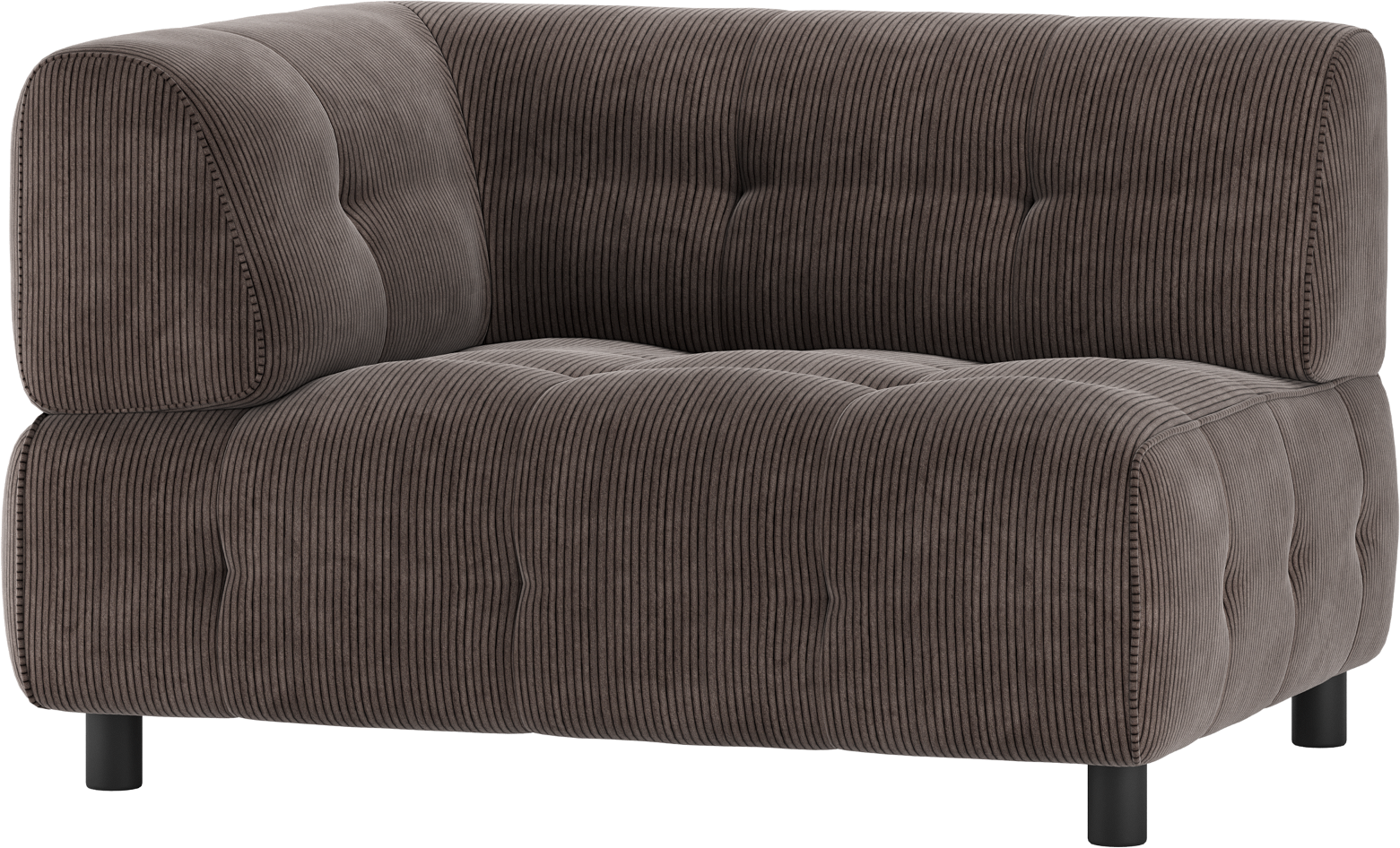 Modulsofa Woood Louis    -sæders Venstre Arm Fløjl Polyester Kaffe
