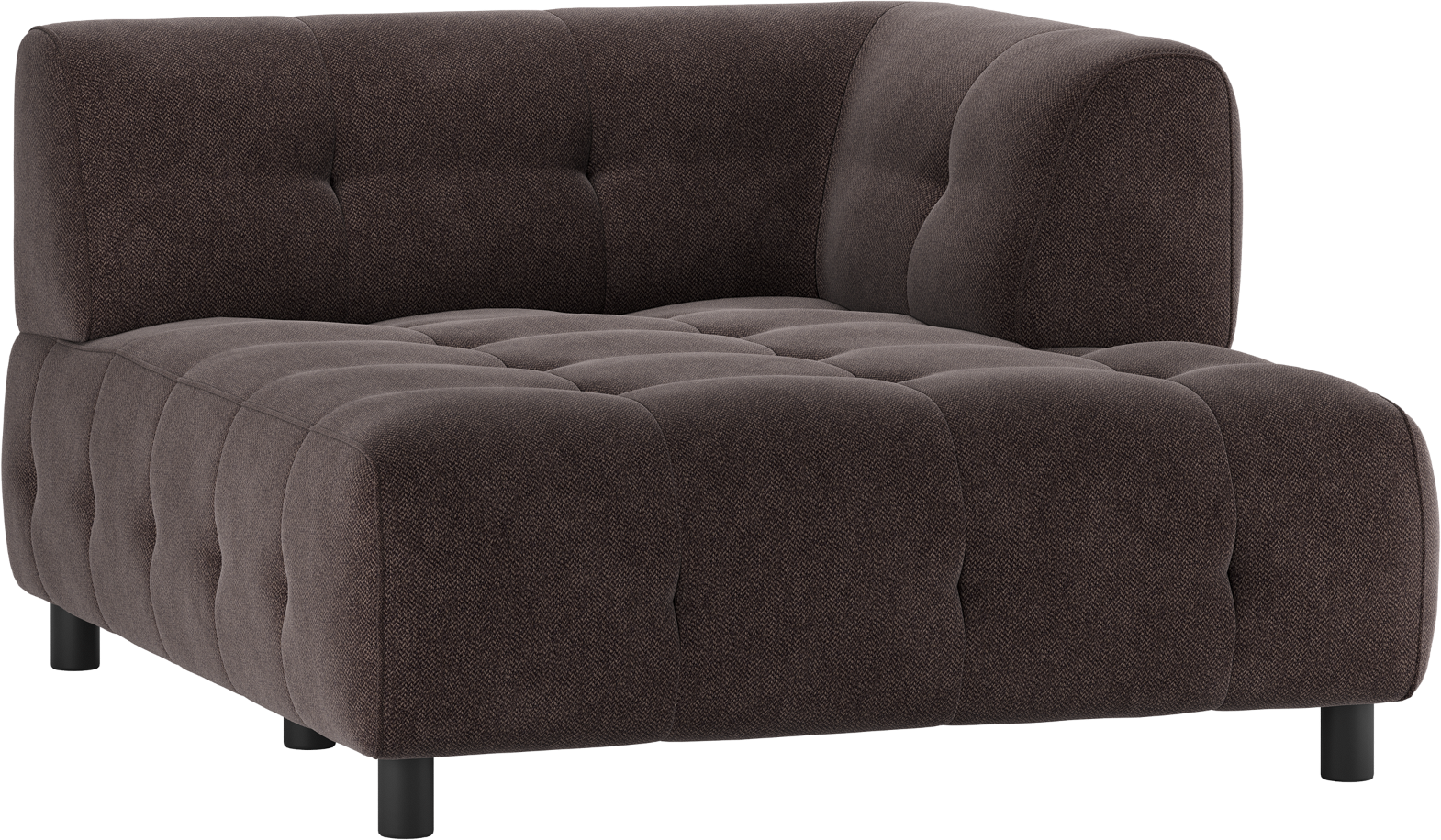 Modulsofa -pers Chaiselongmodul Med Armlæn Højre Woood Louis Kaffefarvet
