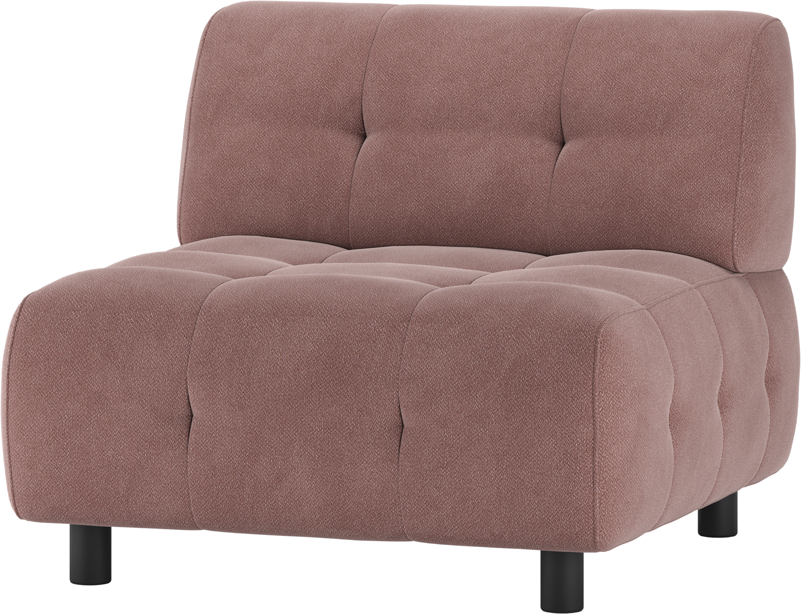 Modulsofa 1,5-personers Woood Louis i Lyserød Polyester