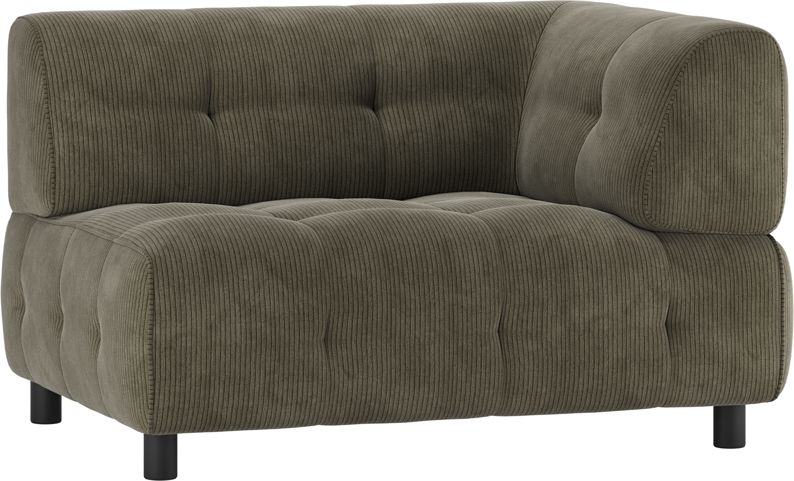 Modulsofa -sæders Woood Louis Fløjl Grøn Højre Arm H73xb90xl122 Cm