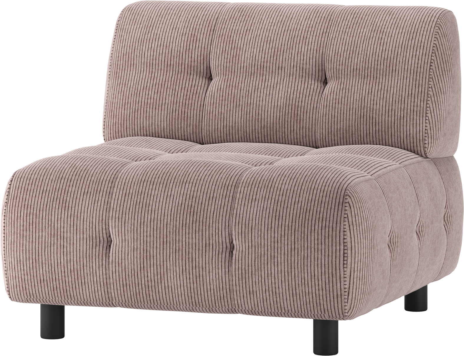 Modulsofa 1,5-sæder Woood Louis i Lyserød Fløjl