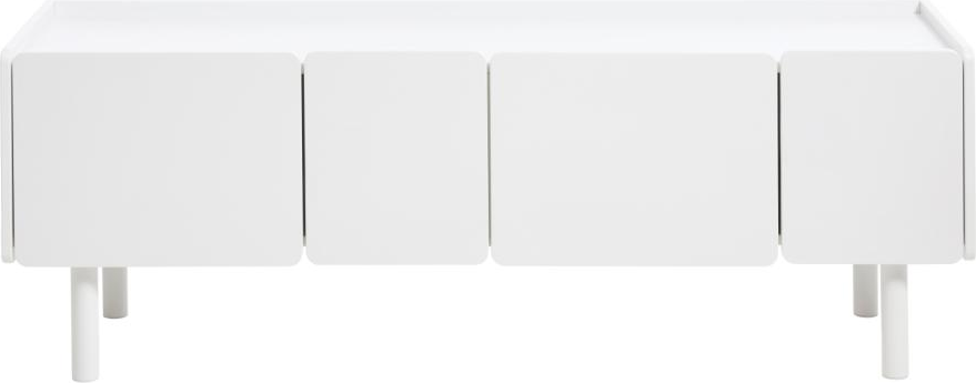 Nordique Design Tv-bord Bera Hvidt Fsc-certificeret Mdf Med Skjulte Døre Og Jernben 160 Cm