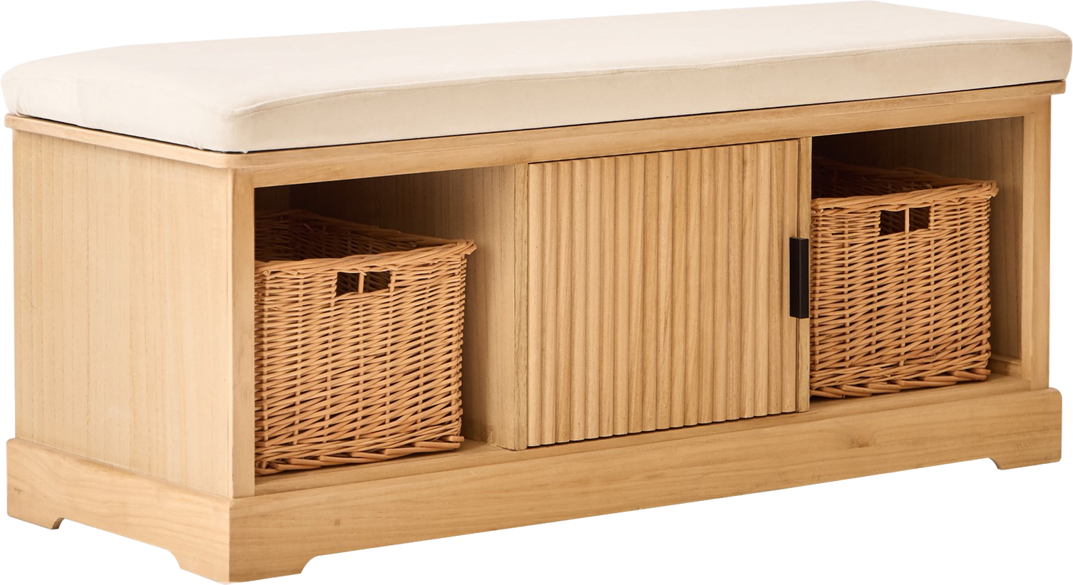 Nordlys Furniture Chiba Entrébænk   Naturfløjl Med Opbevaring