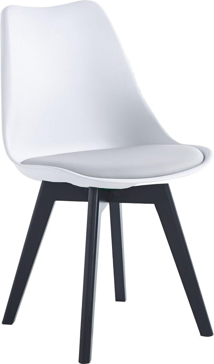 Nordlys Furniture Esbjerg Spisebordsstol Hvid Polypropylen Skal Med Polstret Ergonomisk Tekstilsæde   Fsc-bøgetræsben