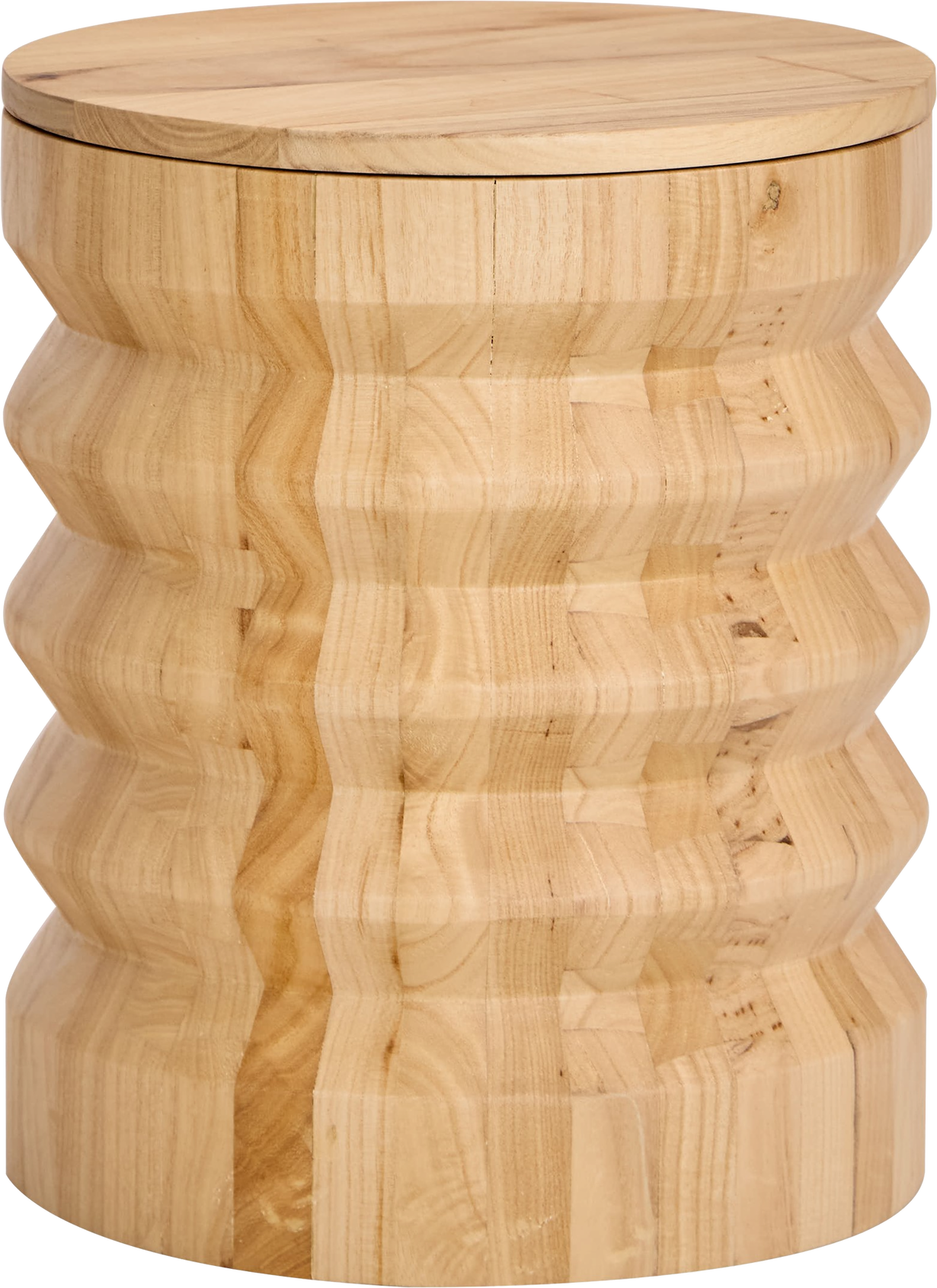 Nordlys Furniture Santiago Puf Skammel Med Opbevaring Natur Træ ø34     H42 Cm
