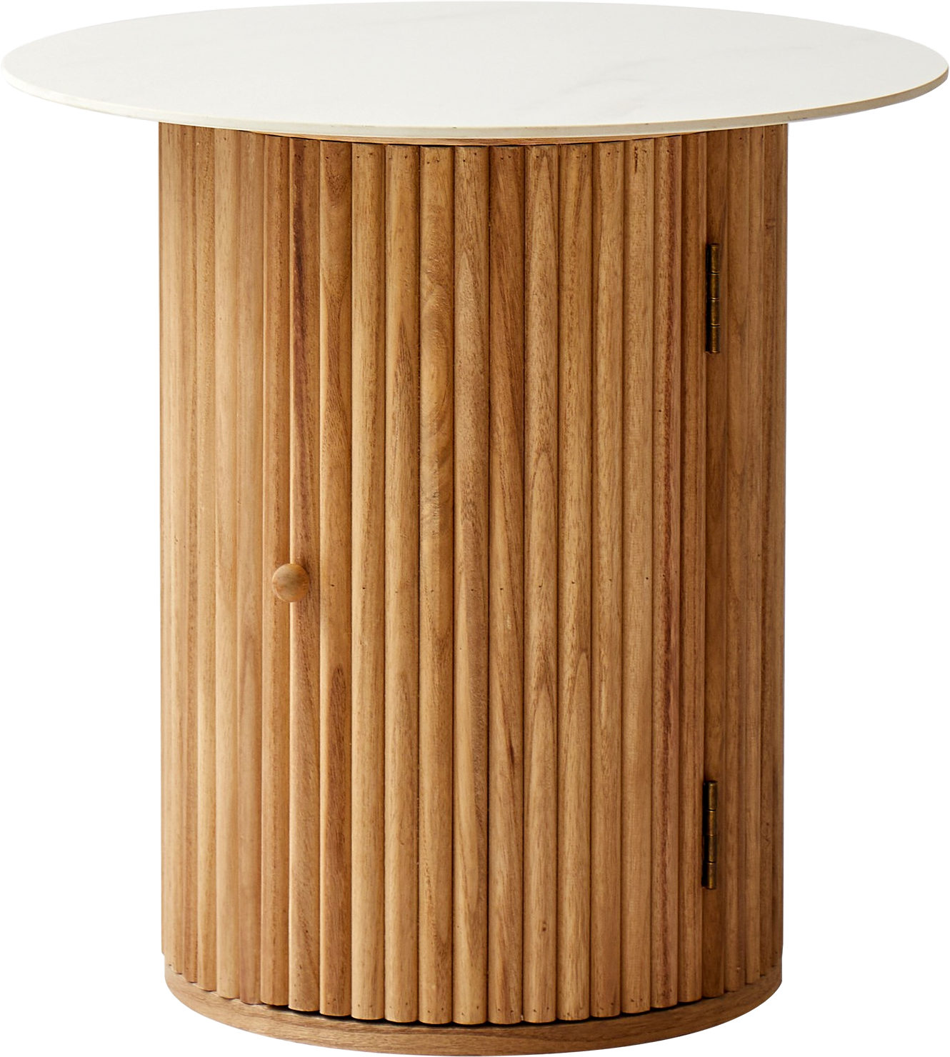 Nordlys Furniture Trinidad Udendørs Sidebord Og Sofabord Fsc-certificeret Fyrretræ Hvid Natur ø50   H49 Cm