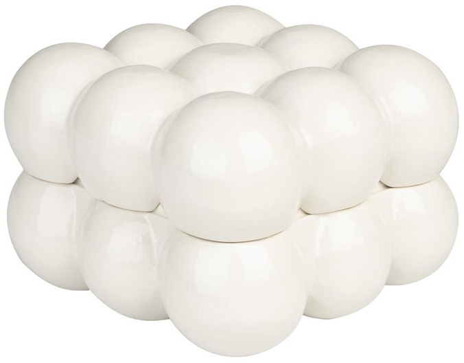 Opbevaringsboks i Aluminium - Offwhite Bubbles Design