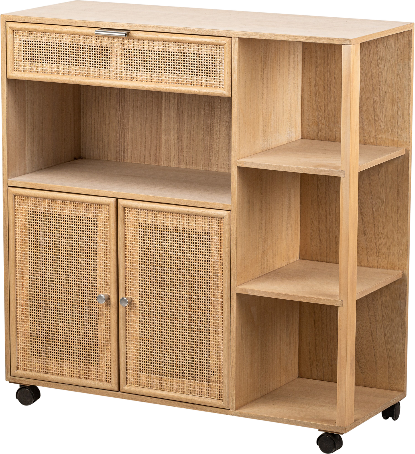 Opbevaringskommode På Hjul Nordlys Furniture Oulu Naturflettet Rattan H79ã B78ã D28 Cm