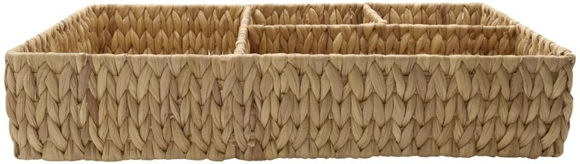 Opbevaringskurv House Doctor Store Natural Rum Håndvævet Vandhyacint Ståltråd H10x30x50 Cm
