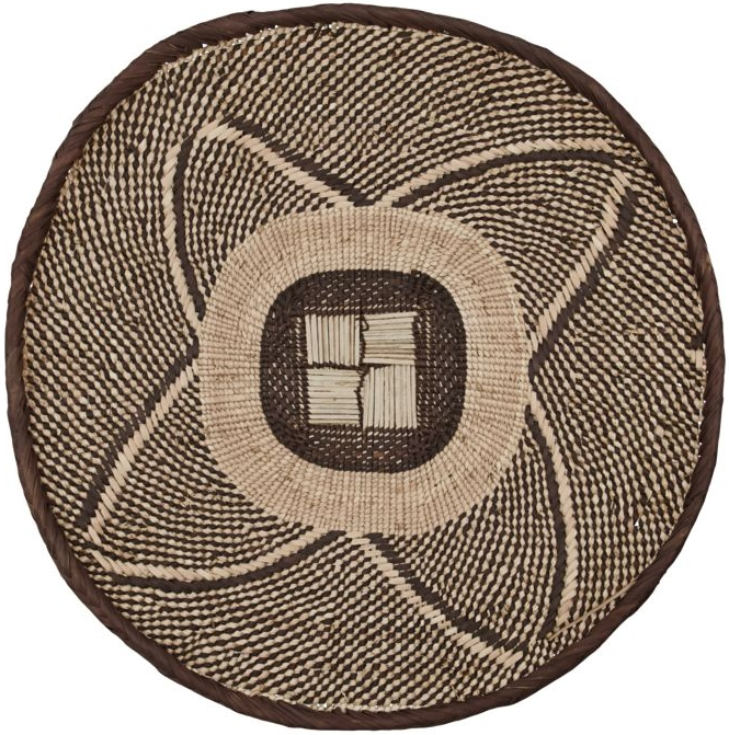 Opbevaringskurv House Doctor Tonga ø38 Cm Håndflettet Ilala Palmeblad Lys Mørkebrun