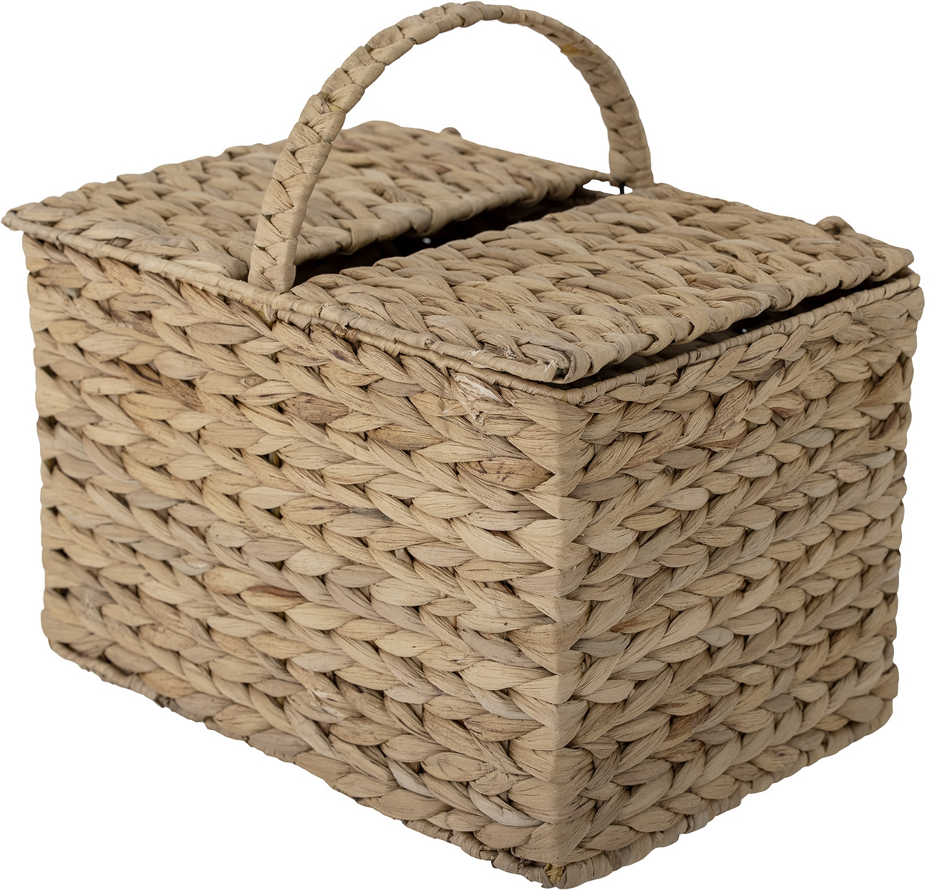 Opbevaringskurv Med Låg Bloomingville Jasmy Vandhyacint Natur H33 B35 L36 Cm