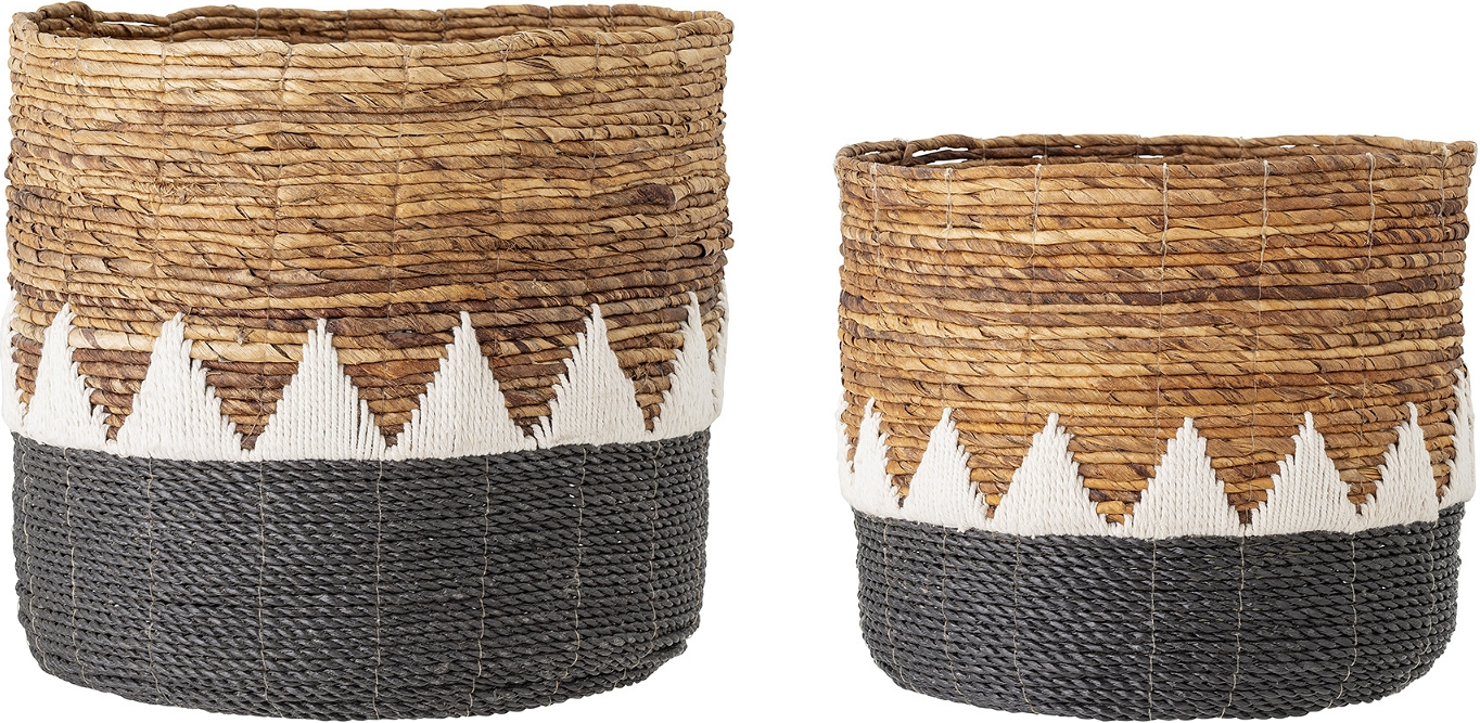 Opbevaringskurve Creative Collection Naimi    -pak Håndflettede Bananbladskurve ø41   H38 Cm Natur