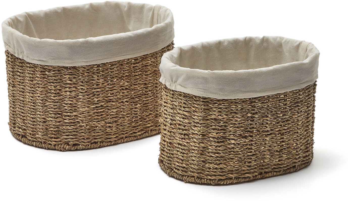 Opbevaringskurvesæt Kave Home Tossa Naturfibre Rustik Kolonial 25x35 Cm Stk