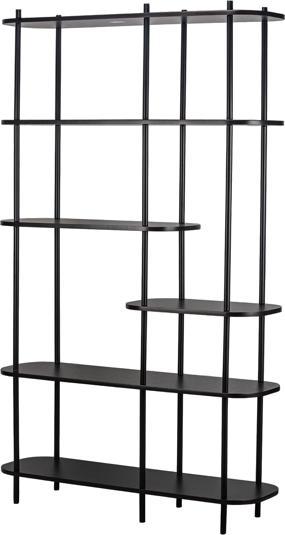 Opbevaringsreol Nordlys Furniture Goteborg Sort Metal   Hylder Skandinavisk Design H169xb100xd30 Cm
