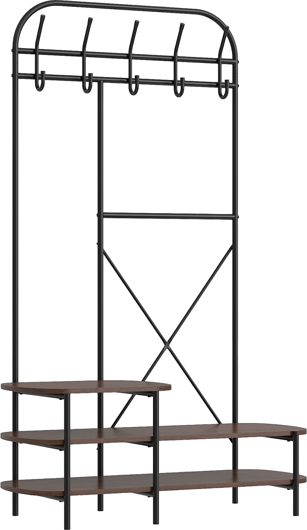 Opbevaringsreol Nordlys Furniture Lester Metal Og Træ Hyldereol Natur H165xb100xd40 Cm