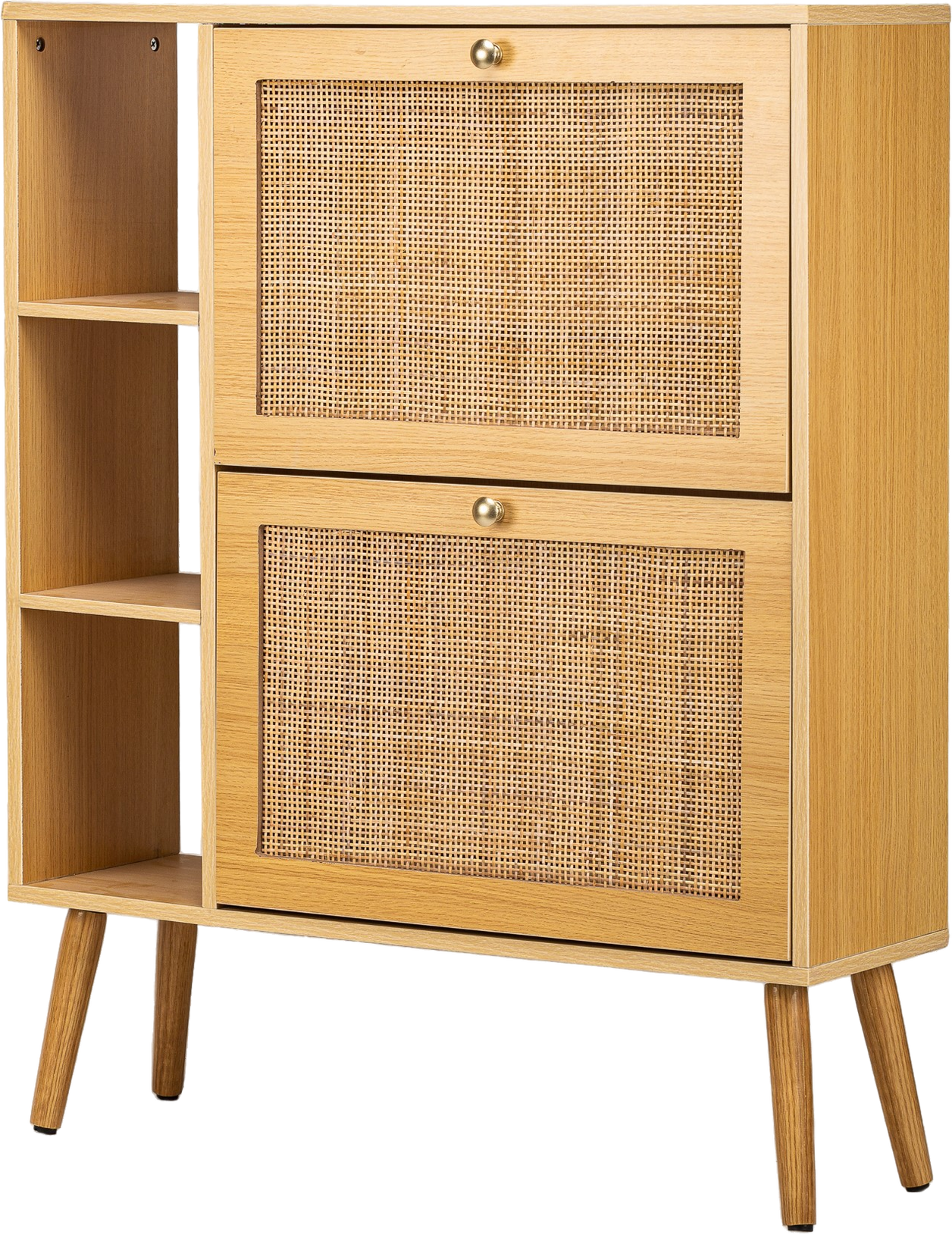 Opbevaringsskab Nordlys Furniture Tokai Brun Bøgetræ Med Rattanpaneler H99ã B80ã D24 Cm