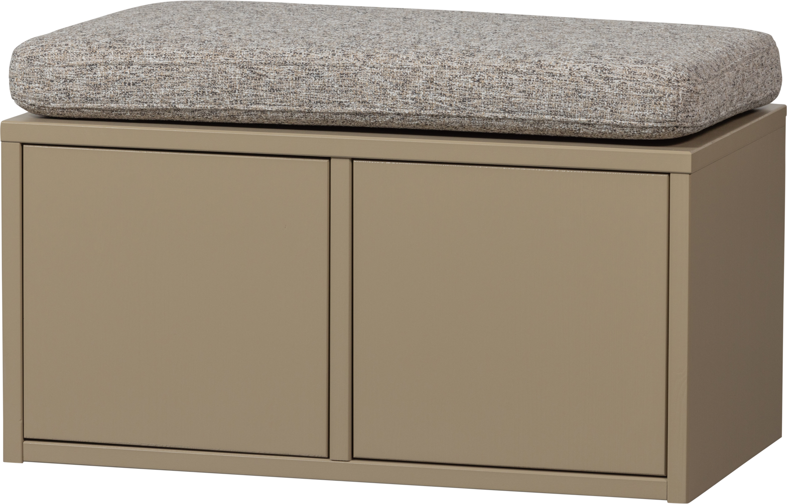 Opbevaringsskab Woood Turner Mudderfarvet Fyrretræ Med Khaki Sædehynde H47xb80xd44 Cm