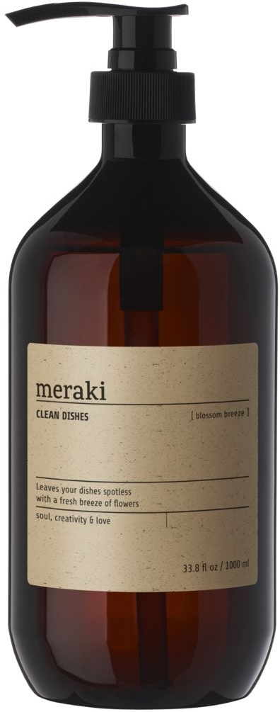 Opvaskemiddel Meraki Blossom Whiff   Svanemærket Sort Pumpeflaske ø8 5ã 24   Cm