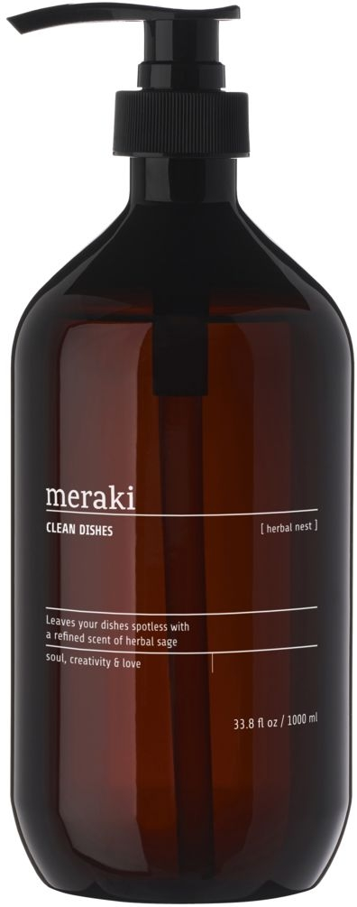 Opvaskemiddel Meraki Herbal Nest   Svanemærket Sort Pumpeflaske