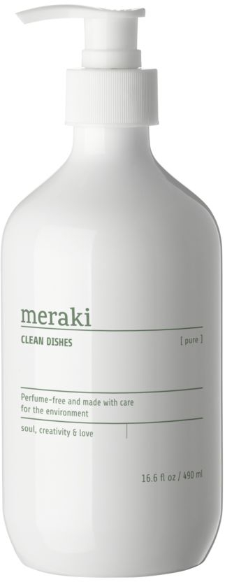 Opvaskemiddel Meraki Pure 490 Ml   Allergivenligt  Svanemærket   Asthma Allergy-certificeret  Parfume-fri Pumpeflaske
