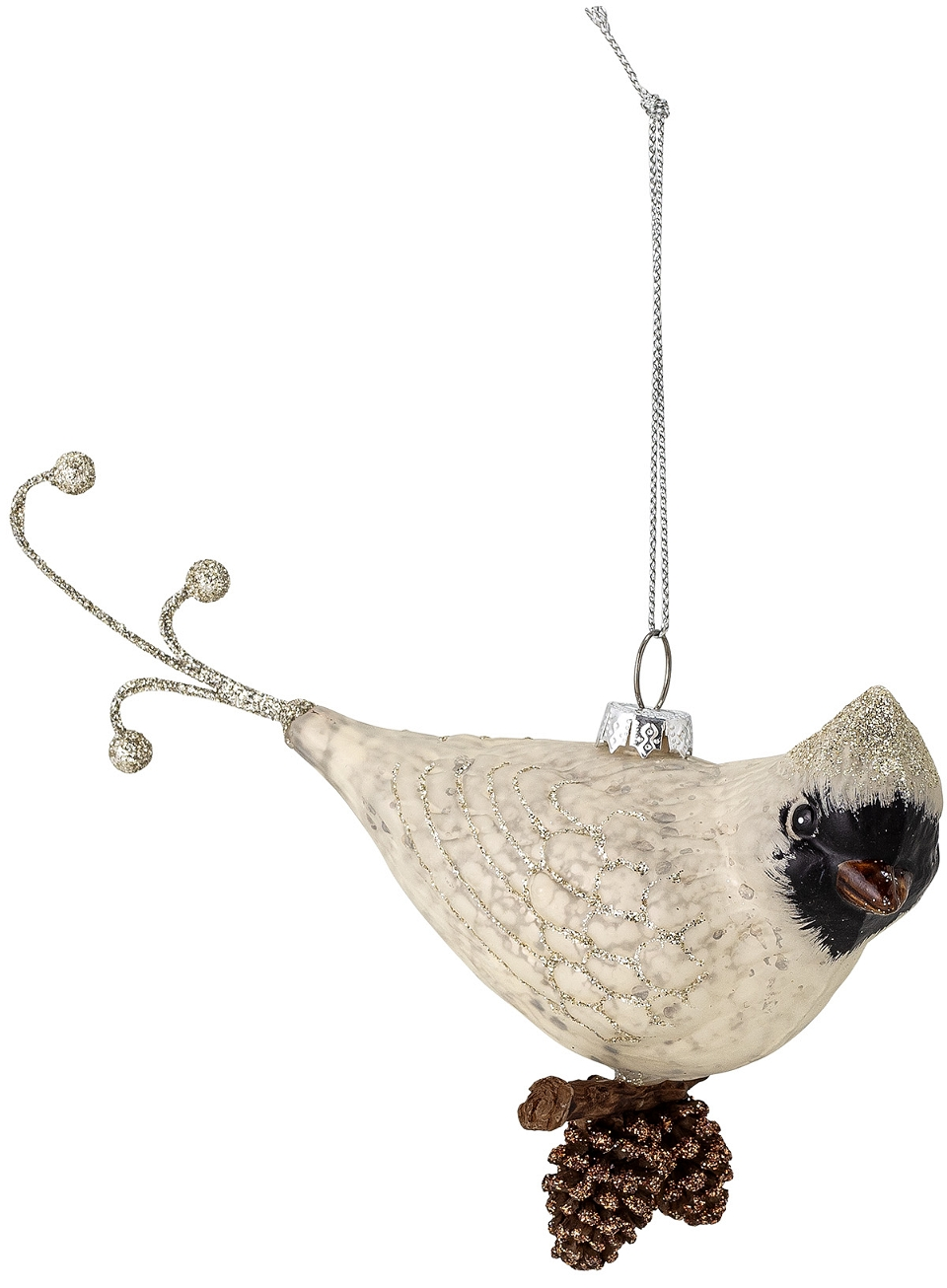 Elegant Julepynt Ornament i Glas fra Bloomingville - Hvid