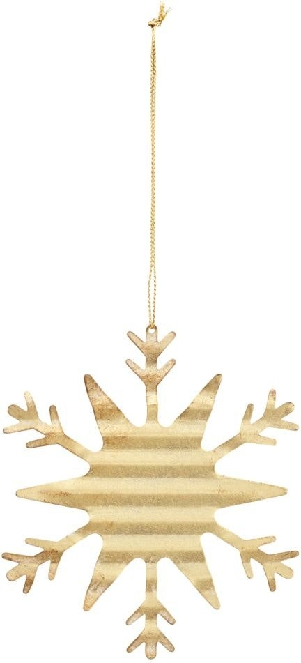 Ornament House Doctor Tin Plate Ice Crystal Guld Metal ø11 Cm Juleophæng