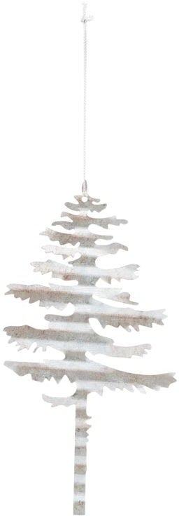 Ornament House Doctor Tin Plate Tree Sølv ø17 Cm Metal Julepynt