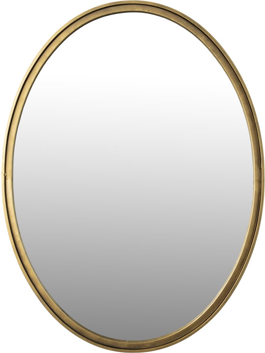 Ovalt Vægspejl Studio White Matz Bronzefarvet Jernramme 80 60 Cm