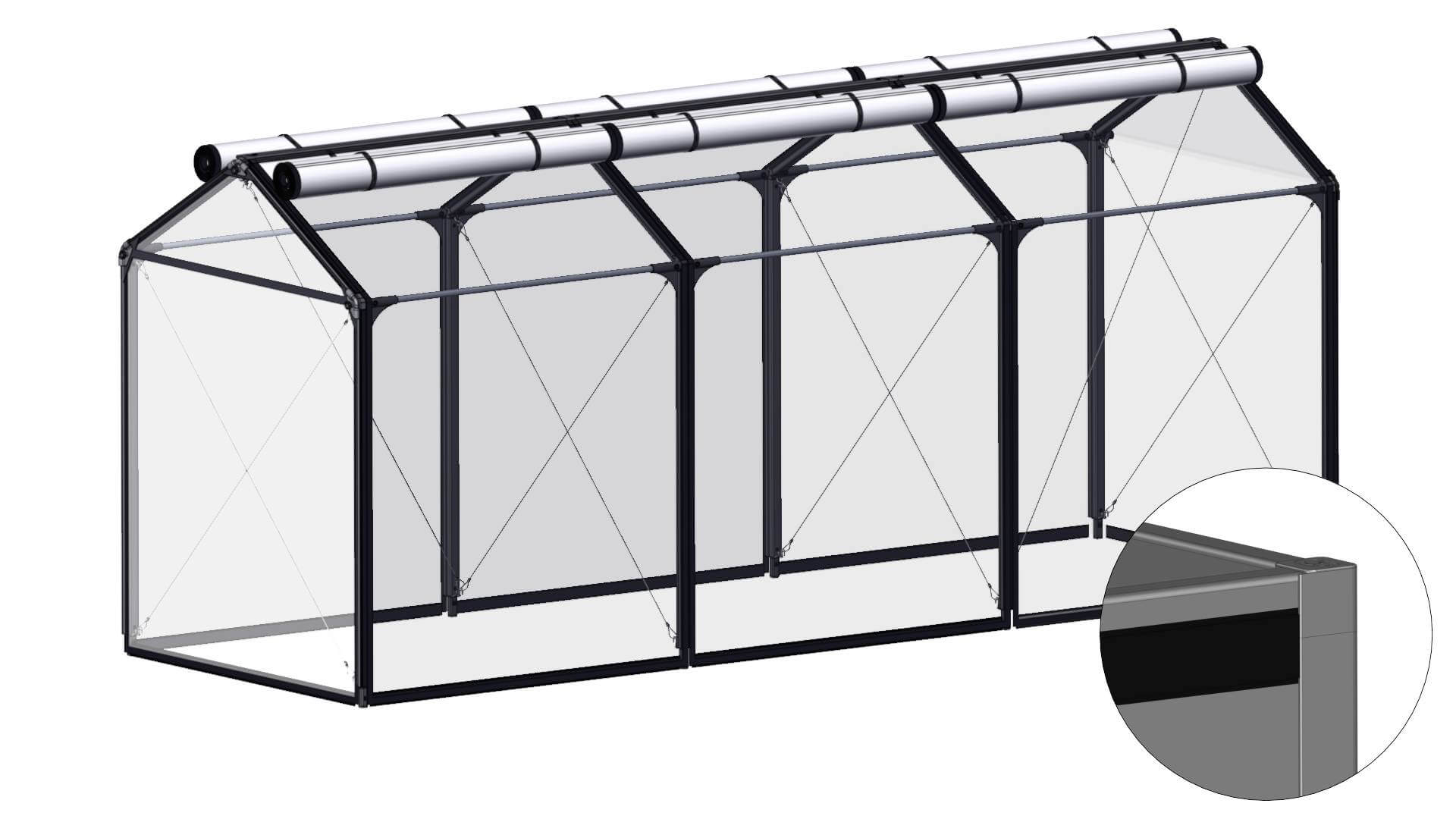 Overbygning Høj Air Til Pvc 120x360 Cm