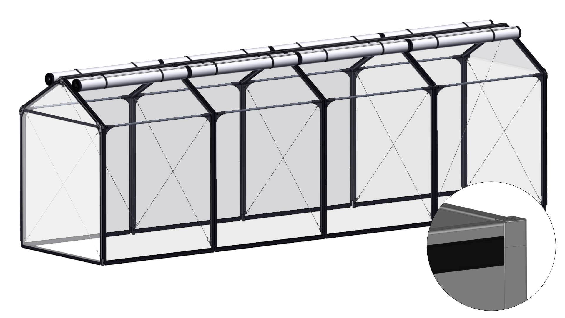 Overbygning Høj Air Til Pvc 120x480 Cm